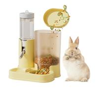 Hamster Water Bottle - Small Animal Water Bottle with Food Container Base,No Drip Drinking Waterer with Food Feeding Bowl for Small Animal Pet Gerbils Hedgehog