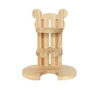 Hamster Water Bottle Stand, No Drip Automatic Bottle Dispenser Holder, Adjustable Wooden Bottles Stand, Bear Cartoon Shape for Syrian Hamsters, Dwarf Rabbits