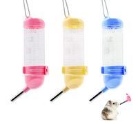 Hamster Water Drinking Dispenser, 3 Pcs 125ml Plastic Hanging Small Animal Water Bottles, Automatic Water Feeder for Hamster, Rabbit, Guinea Pig, Rat, Gerbil