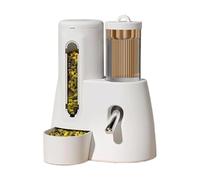 Hamster Water & Food Bowl Combo 3oz/100mL - Leak-Proof Dual Chamber Dispenser Spout, Weighted with Steel B Chew-Proof
