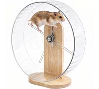 Hamster Wheel Acrylic Silent Exercise Wheel 24cm - Small Animal Running Wheeĺ with Stand,Pet Habitat Accessory for Hamster Gerbil Mouse Indoor Cage Toy Exercise Fitness