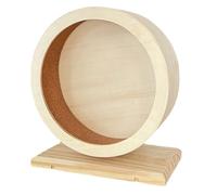 Hamster Wheel And Stable Wooden Silent Hamster Wheel For Dwarf Hamsters Gerbils Small Animals (Beige, 15.5x7x17.8cm)