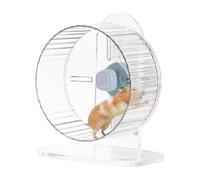 Hamster wheel, large silent transparent plastic hamster wheel with acrylic bracket, diameter of 17 cm, suitable for gerbils, hamsters, gerbils, rats, golden bear hamsters, small animals
