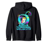 Hamster Wheel Terminal Velocity Pixel Art 8-Bit Retro Gaming Zip Hoodie