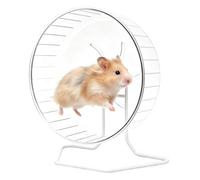 Hamster Wheel Transparent Rotating Balance Wheel with Stand | Quiet hamster wheel. Suitable for small pets such as rabbits, ferrets, hedgehogs, sugar gliders, mice and gerbils for