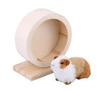 Hamster Wheel Wooden Exercise Wheel Silent Hamster Exercise Wheel Non Slip Run Disc for Syrian Hamster Rat Mice Chinchillas Small Pets (M)