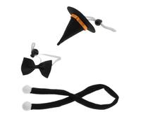 Hamster Witch Hat Halloween Season Small PET Decor Adjustable Cloth | Black 4.5cm Set Scarf and Bowtie, for Hamster and Lizard Halloween Party PET Accessories