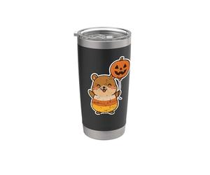 Hamster with Pumpkin Balloon Halloween Stainless Steel Insulated Tumbler