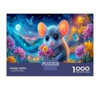 Hamster Wonderland 1000 Piece Mouse in Cosmic Gardens Sturdy Cardboard Classic Jigsaw Puzzle Adults Kids Impossible Difficult Game Decompression Wall Decor 38x26cm/1000pcs