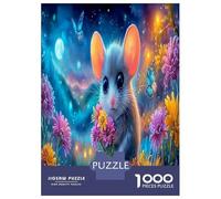 Hamster Wonderland 1000 Piece Tiny Mouse in Colorful Flower Field Jigsaw Puzzles for Puzzles 1000 Pieces Jigsaw for Adults for Adult Challenging Puzzles for Adults Birthday Gifts 70x50cm/1000pcs