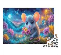 Hamster Wonderland Puzzle Mouse in Colorful Flowers Adult Jigsaws Educational Game Challenge 1000Pc for Adults Kids 52x38cm/1000pcs