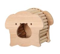 Hamster Wood House Hideout Small Animal House, DIY Cage Ventilated Dwarf Hamsters Activity Shelter Habitat Decor Running Toy, pig
