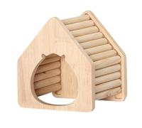 Hamster Wood House Hideout Small Animal House, DIY Cage Ventilated Dwarf Hamsters Activity Shelter Habitat Decor Running Toy, spire