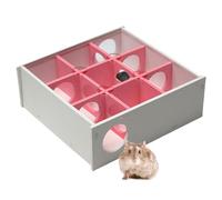 Hamster Wood Maze Spacious Maze Multi-Room Hideouts, Tunnel Exploring Toys,