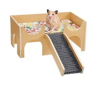 Hamster | Wooden Gerbil Habitat | Play Residence with Exercise Ladder Pets Hedgehogs Guinea Pigs Rabbits