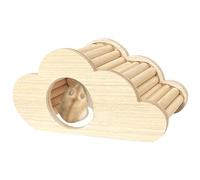 Hamster Wooden Hideout House Natural Wood Pet Rats Climbing Play Hut Hideaway Room for Small Chicken Hedgehogs Chinchilla Habitat Pet Cage Accessories (E)