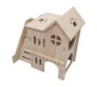 Hamster Wooden House - Castle For Guinea Pigs | Little Mouse Pavilion | Villa-style Nest | Wooden Enlarged Hamsters House And Habitat For Gerbil | Pet Hamster Climbing Play Hat Hideaway Room