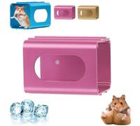 Hamsters Cooling Tunnel,Ventilated Small Pet Cage Hideout,Aluminum Hamsters Instant Cooling Metal House,Hanging Hideout Toys for Small Animals Summer Relaxation And Comfortable Resting (pink)