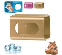 Hamsters Cooling Tunnel,Ventilated Small Pet Cage Hideout,Aluminum Hamsters Instant Cooling Metal House,Hanging Hideout Toys for Small Animals Summer Relaxation And Comfortable Resting (rose golden)