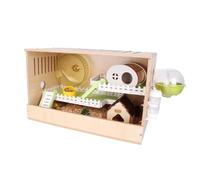 Hamster's Home Hamster cage space large acrylic dedicated pet raising small villa(Light Wood)