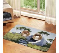 Hamster's Home Pet Feeding Mat Dog Cat Eating Food Absorbent Leather Tablecloth for and Water Bowl Waterproof No Stains Quick Dry Non-Slip 23.62 * 15.75IN