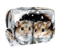 Hamsters in Cave Cosmetic Bag for Women, Travel Toiletries Bags Large PVC Makeup Handy Pouch Organiser with Zipper