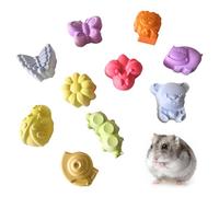 Hamsters Teeth Grinding Lava Block Calcium Stone Chew Toys for Chinchillas Rabbits Guinea Pig Pygmy Mouse 10 Pcs
