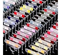 Hamtery Clear 3mm Acrylic Embroidery Floss Bobbins, 500PCS Embroidery Thread Organizer with Printed Numbers & Color Swatch for Cross Stitch Floss Storage (with 5 Foam Inserts for DMC Vintage)