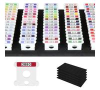 Hamtery White 3mm Acrylic Embroidery Floss Bobbins,500Pcs Embroidery Thread Organiser with Printed Number and Color Swatch for Cross Stitch Thread Storage (with 5 Foam Inserts for DMC Vintage)