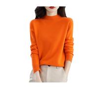 Hamthuit Women's Cashmere Sweater Female Wool Winter Women Knitted Femme Pullover Top Warm Sweater Orange Color M