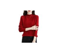 Hamthuit Women's Cashmere Sweater Female Wool Winter Women Knitted Femme Pullover Top Warm Sweater Wine Red M