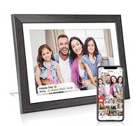HAMTYSAN 10.1 Inch IPS Touch Screen Digital Photo Frame, Built-in 16GB Storage, Automatic Rotation, Wood Effect, Wall Mounted, Photo or Video Sharing via Frameo App