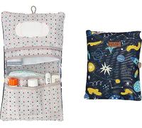 HAMUR HOME Diaper Bag Organizer And Cosmetic Bag 2in1 - Small Diaper Bag For On The Go Mom's Diapers Cream Wipes Baby Organizer (Space)