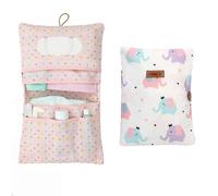 HAMUR HOME Diaper Bag Organizer And Cosmetic Bag 2in1 - Small Diaper Bag For On The Go Mom's Diapers Cream Wipes Baby Organizer (Elephant)