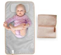 Hamur Home Portable Changing Mat Waterproof 40 x 70 cm Reusable Baby Changing Mat Machine Washable for On the Go Changing Clutch (Plain Beige)