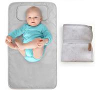 HAMUR HOME Portable Changing Mat Waterproof 40 x 70 cm Reusable Baby Changing Mat Machine Washable for On the Go Changing Clutch (Solid Grey
