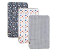 Hamur Home Portable Changing Mat Waterproof 40 x 70 cm Set of 3 Reusable Baby Changing Mat Machine Washable for On the Go Wrap Clutch (Grey)