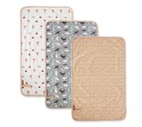 Hamur Home Portable Changing Mat Waterproof 40 x 70 cm Set of 3 Reusable Baby Changing Mat Machine Washable for On the Go Wrap Clutch (Beige)
