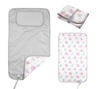 HAMUR HOME Premium Foldable Changing Mat Waterproof 40 x 70cm Non-Toxic Reusable Baby Changing Mat Travel, Toddler Diaper Changing Mats, Machine Washable (Elephant)