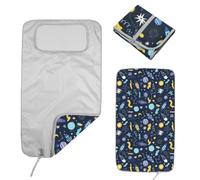 HAMUR HOME Premium Foldable Changing Mat Waterproof 40 x 70cm Reusable Baby Changing Mat Travel, Toddler Diaper Changing Mats, Machine Washable (Space)