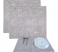 Hamur Home Set of 2 Drying Mats Microfiber Drying Mat for Dishes 40 X 46 Cm Quick-Drying Absorbent Sink Mat Dish Drying Mat Dish Mat for The Kitchen Counter