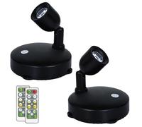 HAMVIDNE Wireless LED Spotlights, Battery-Powered Uplighting for Indoor Use, Remote-Controlled Puck Lights for Wall Display, Artwork, Dartboard, Closet - Natural White