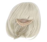 Hamwesh 1/3 BJD Wig, 8 to 9 Inch Doll Hair, Curly Straight Blond Fiber Hair with Soft Mesh for 21 to 24cm BJD Dolls DIY Not for Human Use (Green)