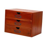 Hamwesh 3 Drawer Wooden Desk Organizer, Stackable Apothecary Cabinet