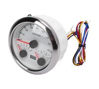Hamwesh 3 In 1 Tachometer, 85mm 3-3/8" Moving Magnet Technology Gauge, 0-8000 RPM, 7 Color Backlight, for Car Truck Marine Diesels Gasoline Engine RPM Tacho Meter, 9-32V (White Dial Silver Bezel