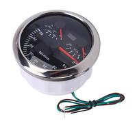 Hamwesh 3 In 1 Tachometer, 85mm 3-3/8" Moving Magnet Technology Gauge, 0-8000 RPM, 7 Color Backlight, for Car Truck Marine Diesels Gasoline Engine RPM Tacho Meter, 9-32V (Black Dial Silver Bezel