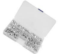 Hamwesh 350pcs M4 Flat Head Solid Aluminum Rivets Assortment Kit, 4/6/8/10/12/16/20mm Lengths with Good, for Secure Fixation in Various Applications