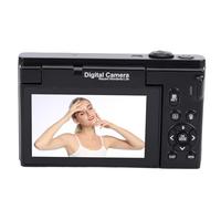 Hamwesh 4K Digital Camera, 75MP 18x Zoom Point and Shoot Camera, Compact Digital with 3.0 Inch Flip Screen WiFi and APP Beautify for Travel Landscape Portrait Video (Black)