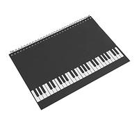 Hamwesh 50 Pages Music Manuscript Writing Paper, Great Quality Musical Notation Notebook for Song Writers, Black Piano Cover, Ideal for Writing Music Scores (black piano pattern)
