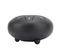 Hamwesh 6 Inch Rain Drum for Outside, 8 Note Tongue Drum with C Note, Stainless Steel Handpan, Raindrop Musical Percussion Instrument for Music Education, Yoga, Meditation (Black)